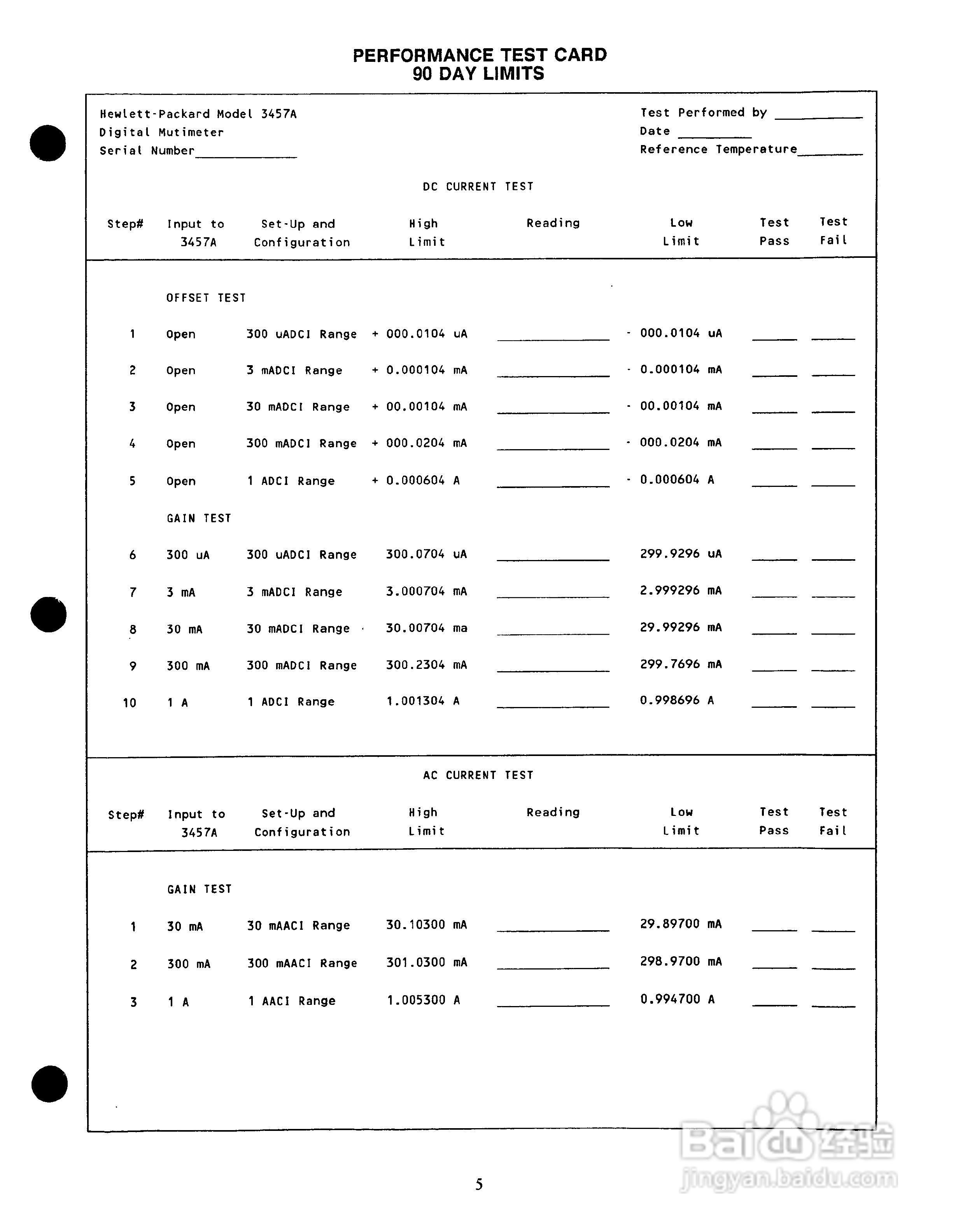 HP 3457A 万用表用户使用手册:[11]