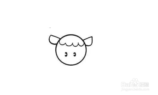 小羊头部简笔画