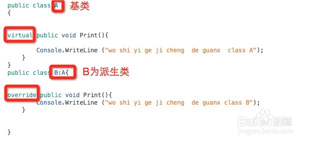 c#中如何使用父类引用,虚方法和复写方法