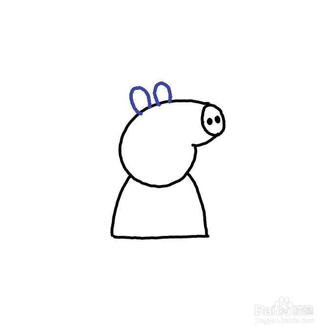 如何画小猪佩奇简笔画-分步图解