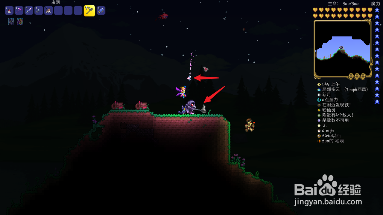 泰拉瑞亚粉精灵怎么抓