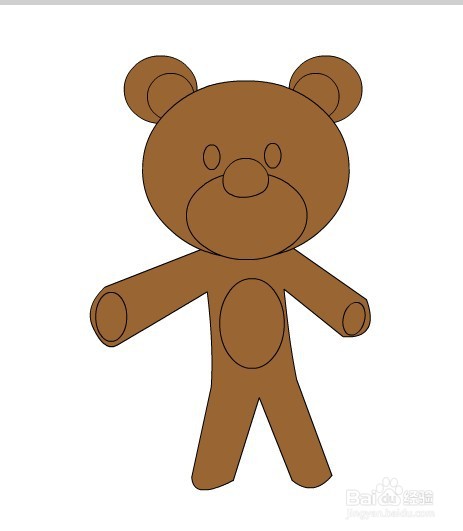 flash如何绘制卡通小熊的教程
