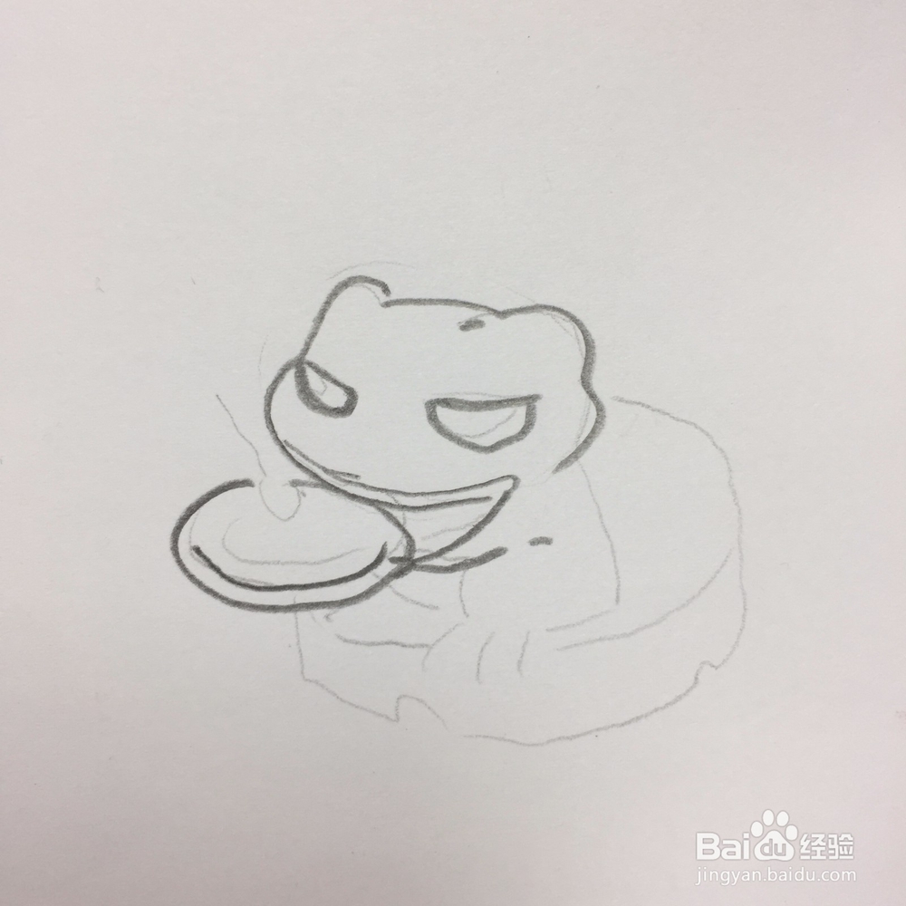 手绘一只旅行青蛙的方法