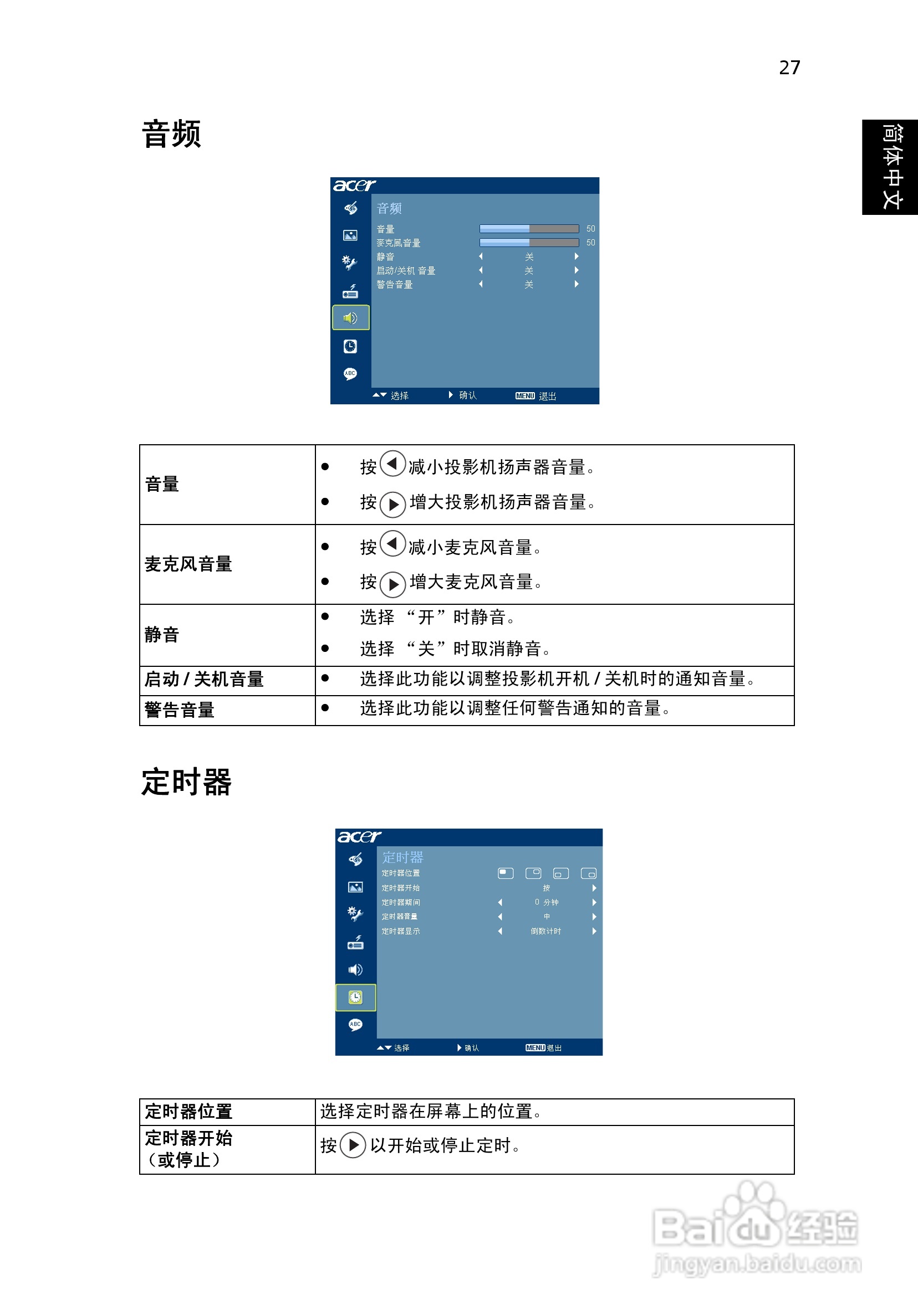 宏基PN-W10投影机使用说明书:[4]