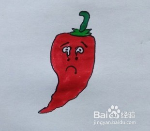 卡通画：委屈的小辣椒