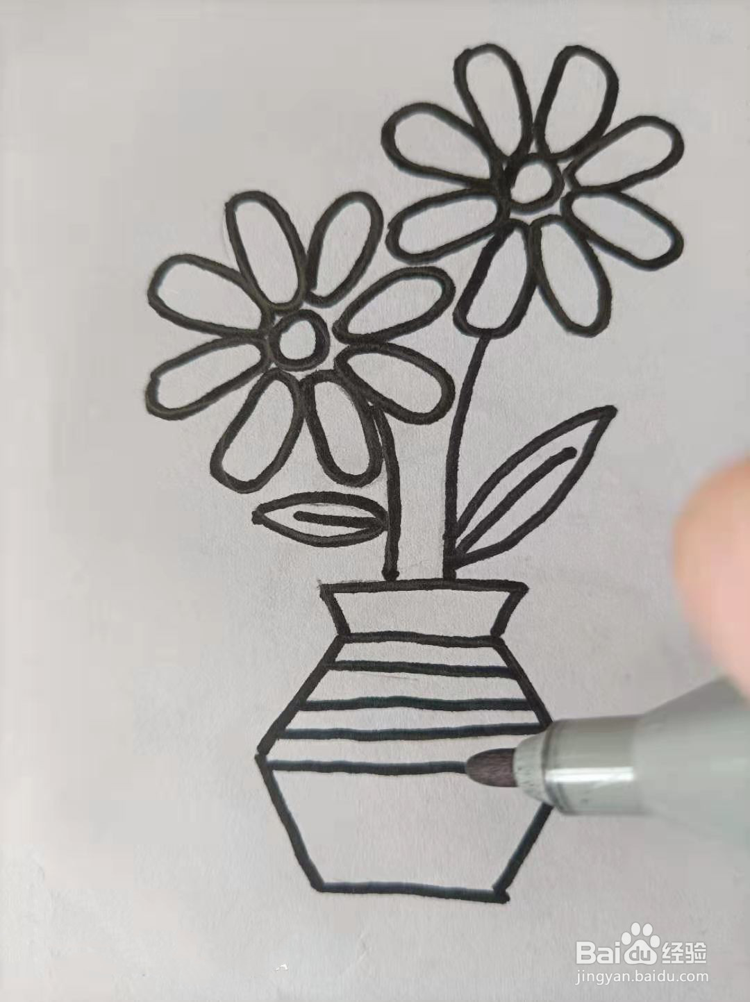 插花的手账图案怎么画