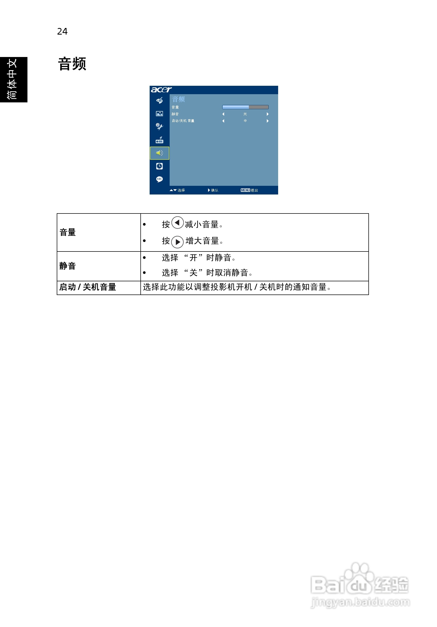 宏基X1230投影机使用说明书:[4]