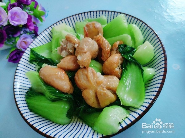 家常菜青菜炒猪大肠