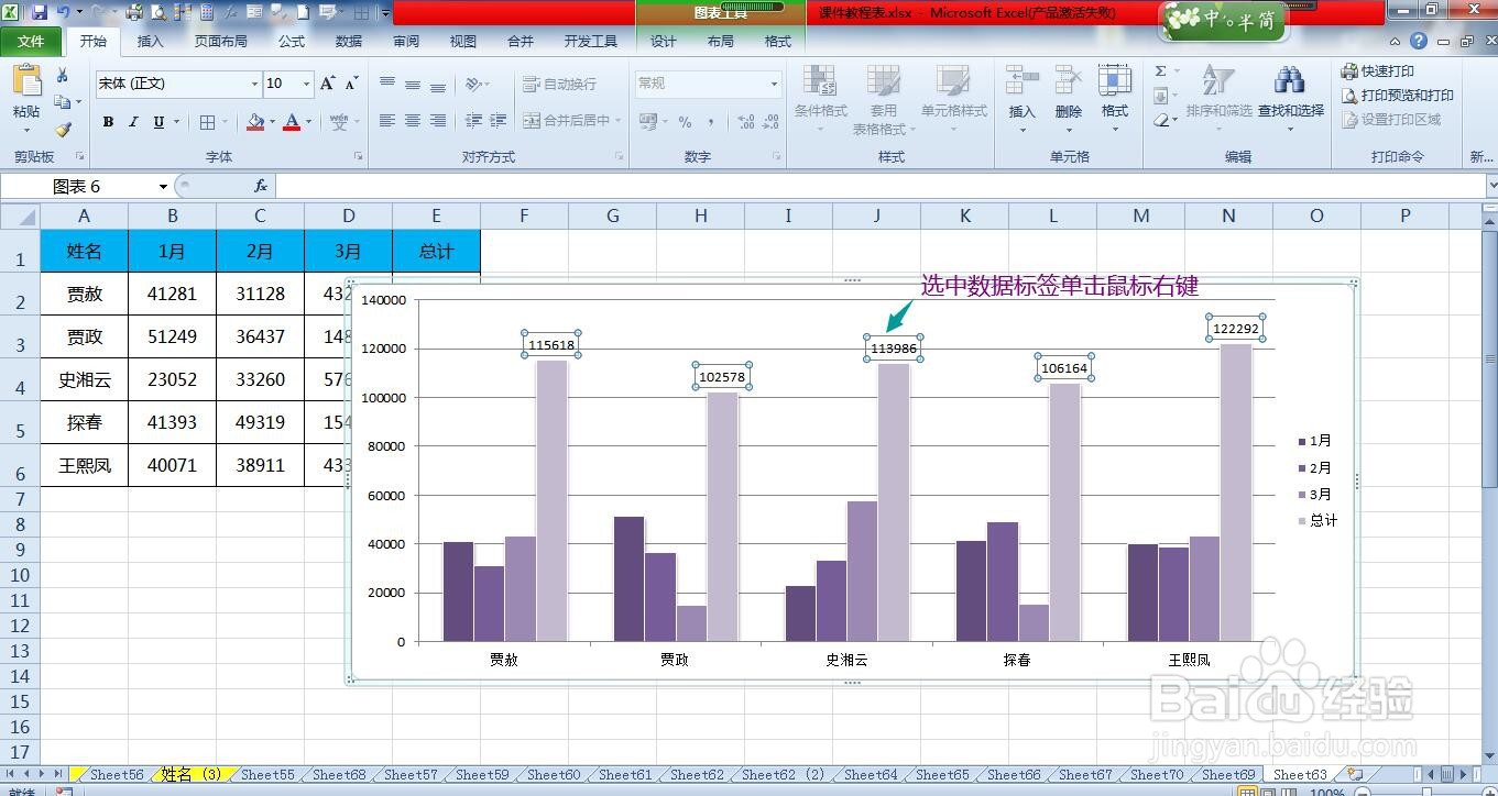 Excel柱形图怎样在数据标签中添加图例标识