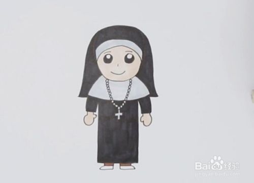 修女的简笔画教程