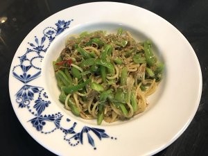 青椒吻仔鱼和风意大利面