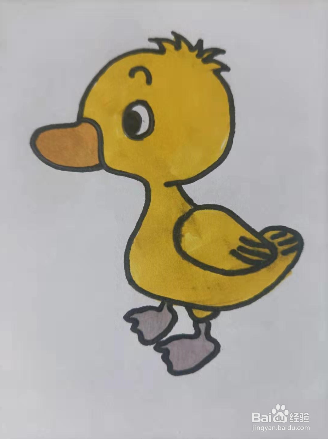 小黄鸭的简笔画怎么画?