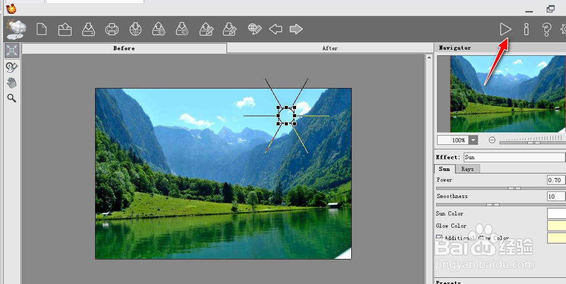 如何使用NatureArt软件给图片添加太阳特效