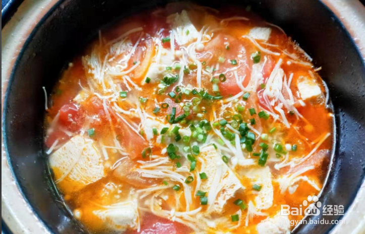 金针菇番茄冻豆腐汤的做法