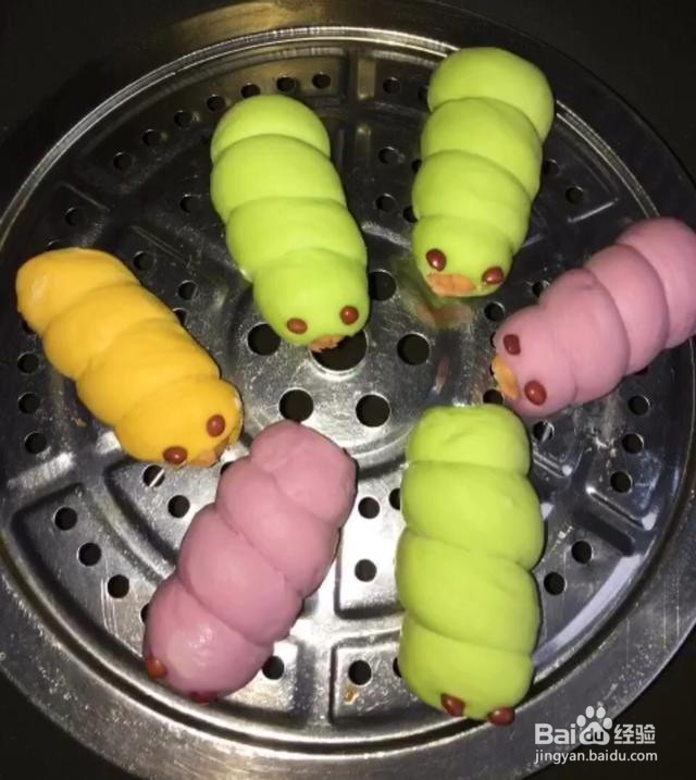 在家自制毛毛虫馒头