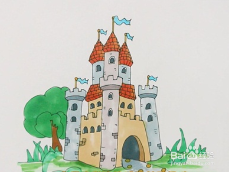 霍格沃茨城堡简笔画图片