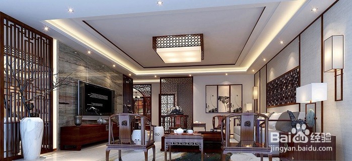 新中式装修效果图图片大全——客厅篇
