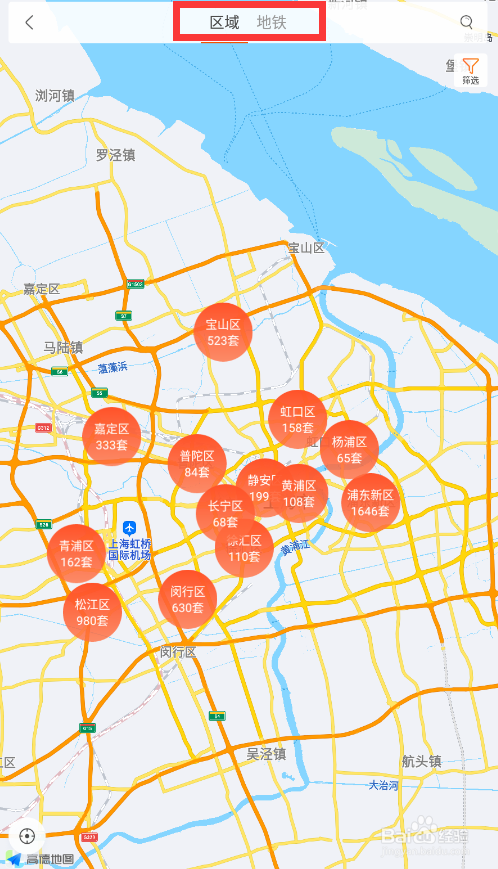 蘑菇租房怎么在地图上找房