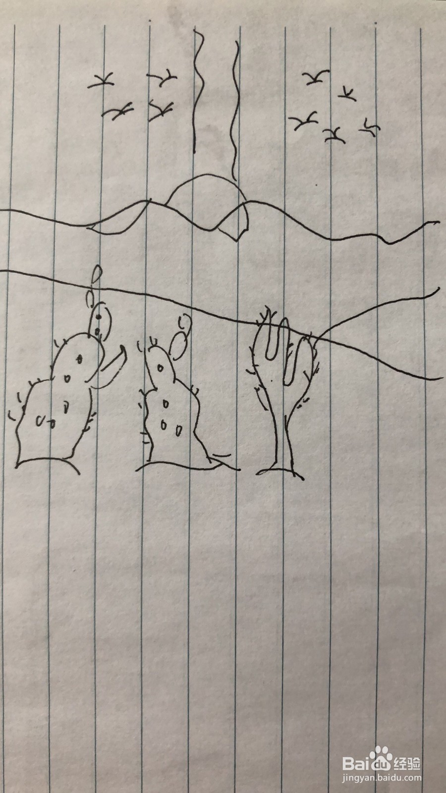 大漠孤烟直简笔画