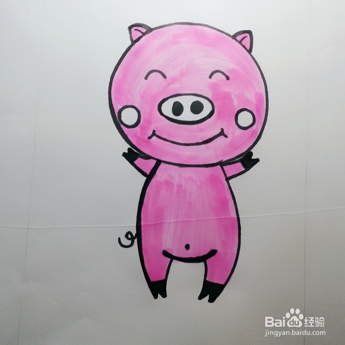 儿童绘本笑眯眯的小猪画法