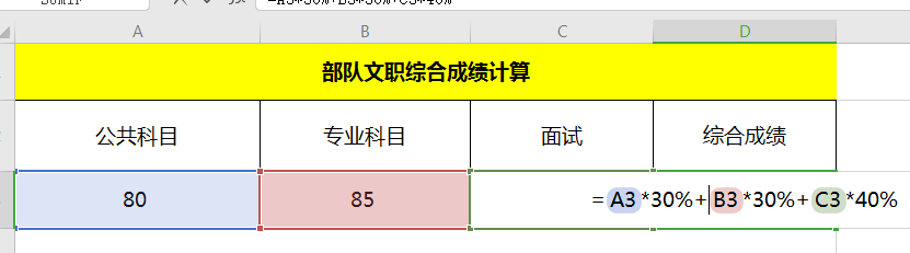部队文职综合成绩怎么算