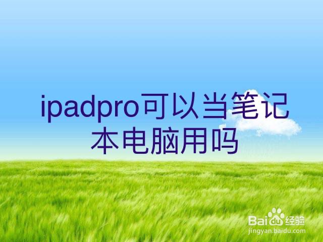 <b>ipadpro可以当笔记本电脑用吗</b>