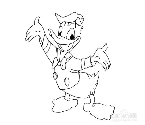 怎么画卡通动画人物唐老鸭?