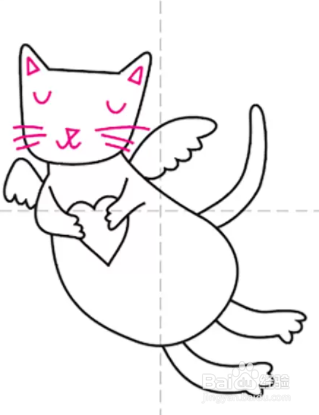 一只想飞的猫画画图片