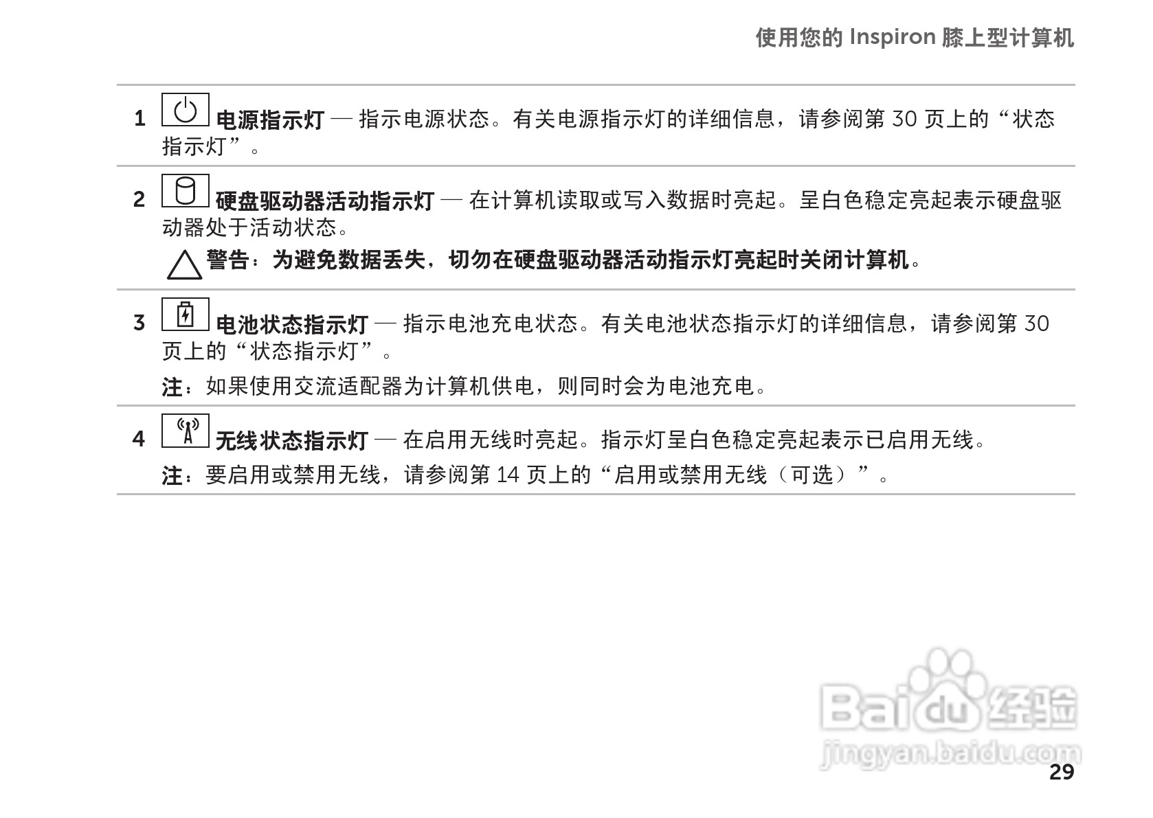 DELL Inspiron 14R笔记本电脑说明书:[4]