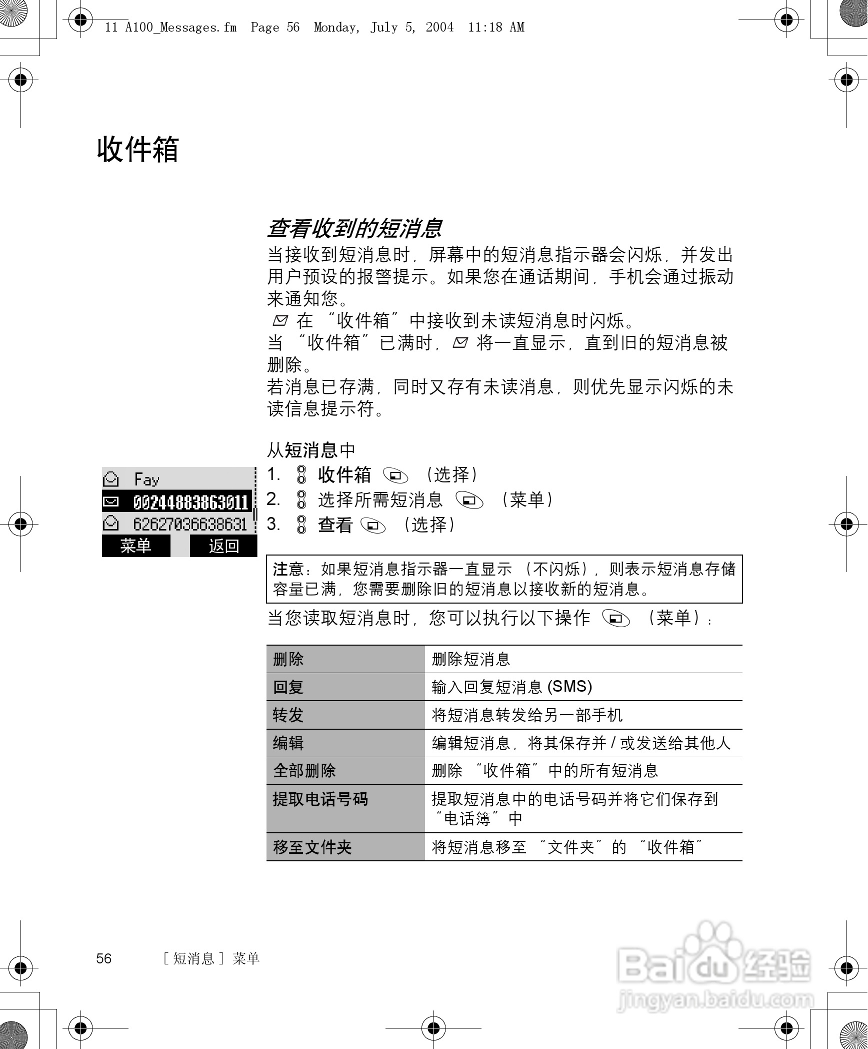 松下a101手机使用说明书:[6]