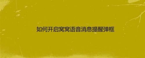 如何开启窝窝语音消息提醒弹框