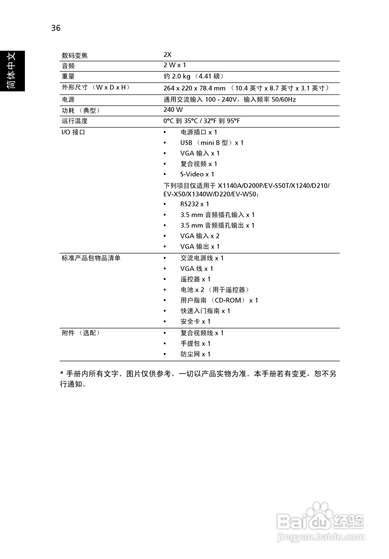 Acer X1140A投影机使用说明书:[5]
