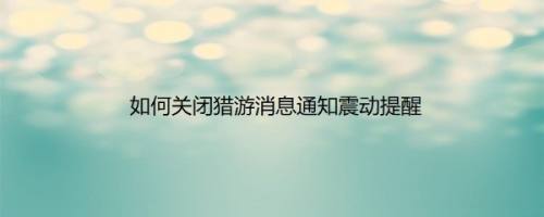 如何关闭猎游消息通知震动提醒
