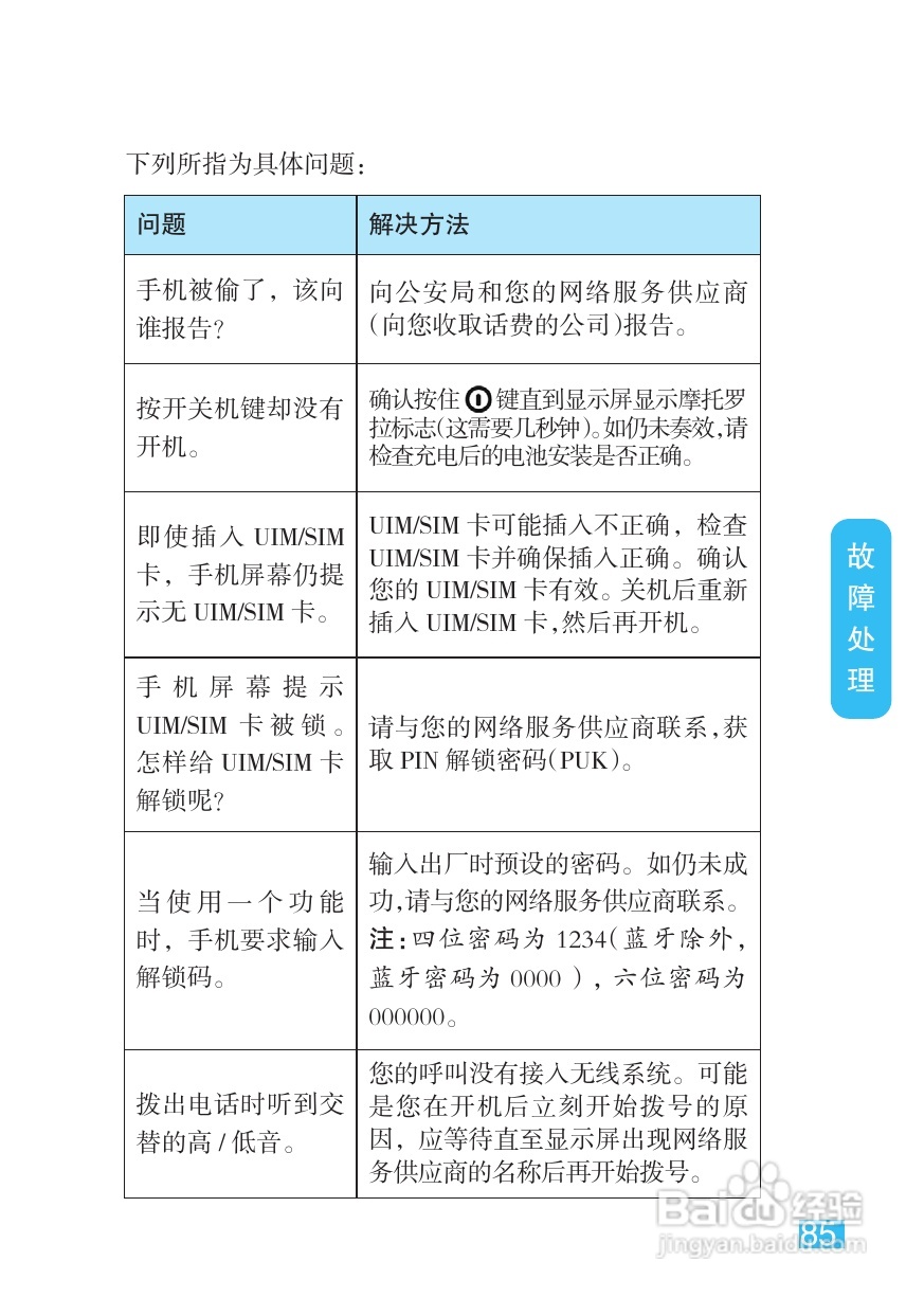 摩托罗拉XT800手机说明书:[9]