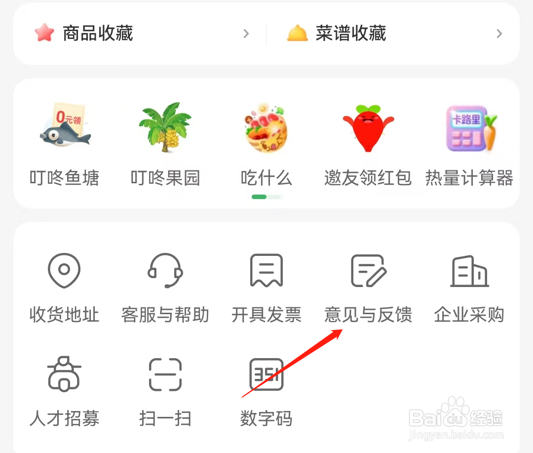 叮咚买菜查看意见与反馈