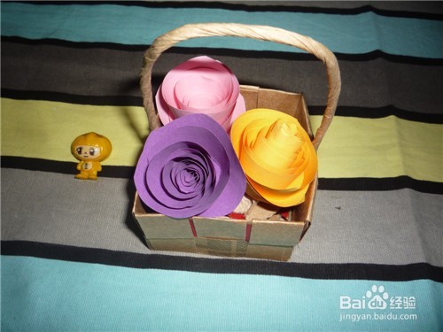 旧物改造----牛皮纸购物袋改造的小花篮