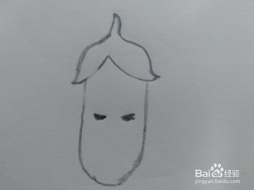 简笔画卡通茄子的画法