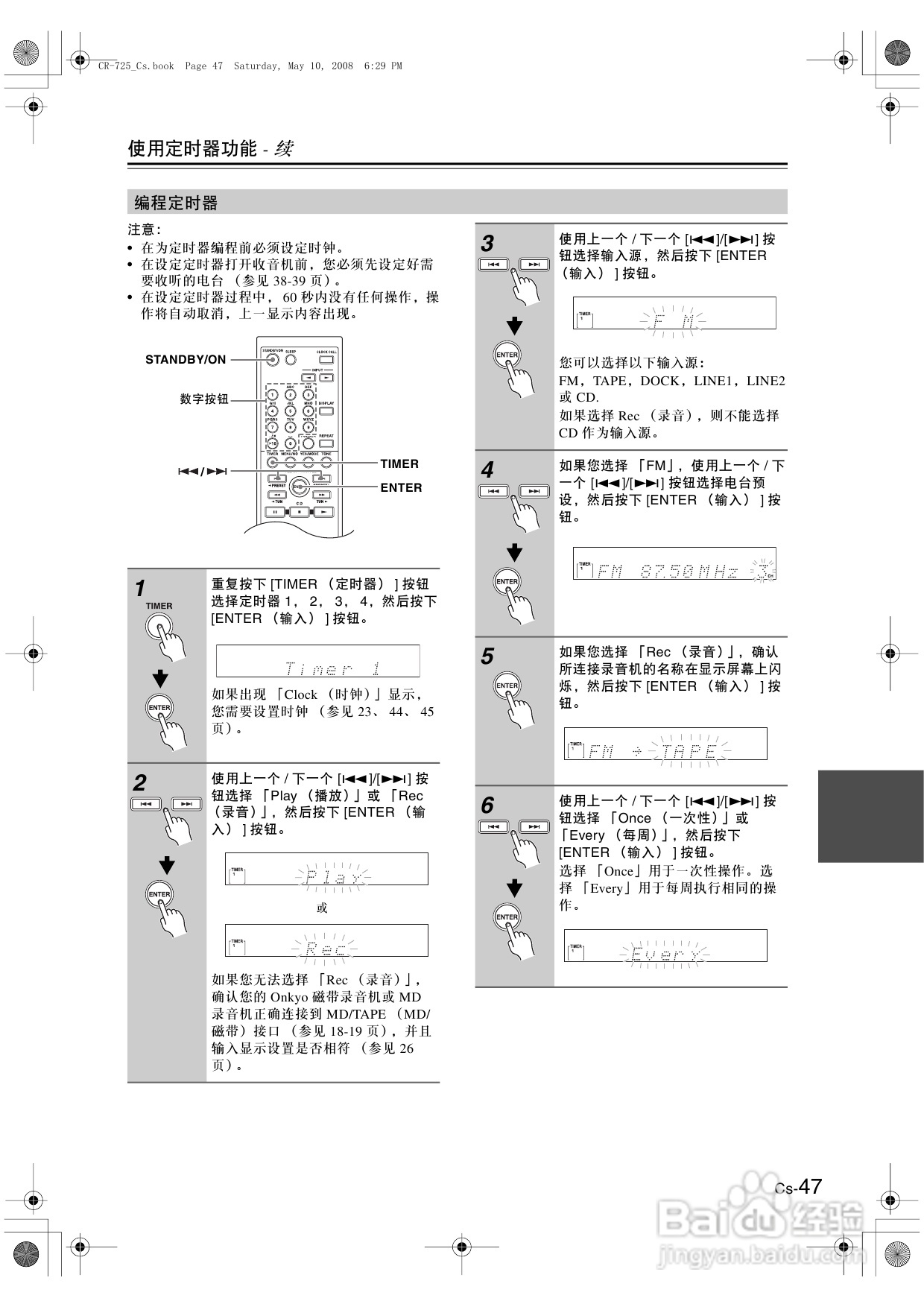 安桥CD接收机CR-725型使用说明书:[3]