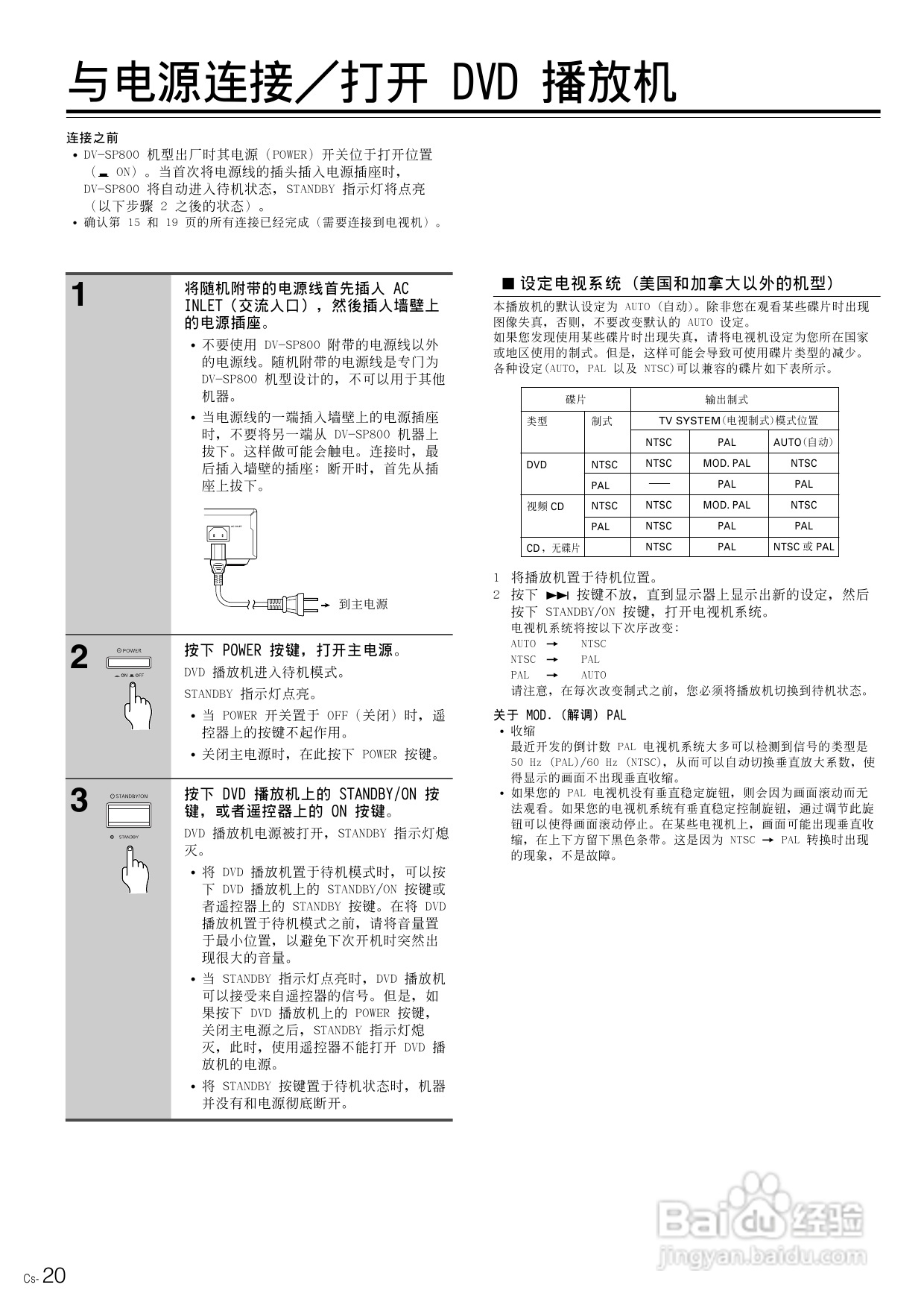 安桥DVD播放机DV-SP800型使用说明书:[1]