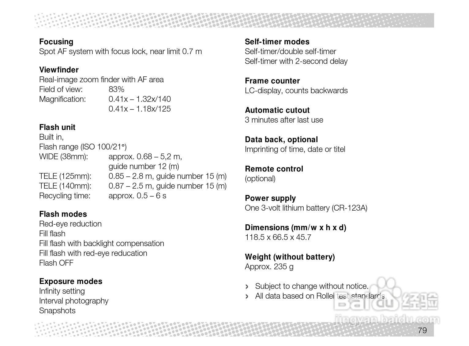 Rollei Prego 140型数码相机使用说明书:[8]