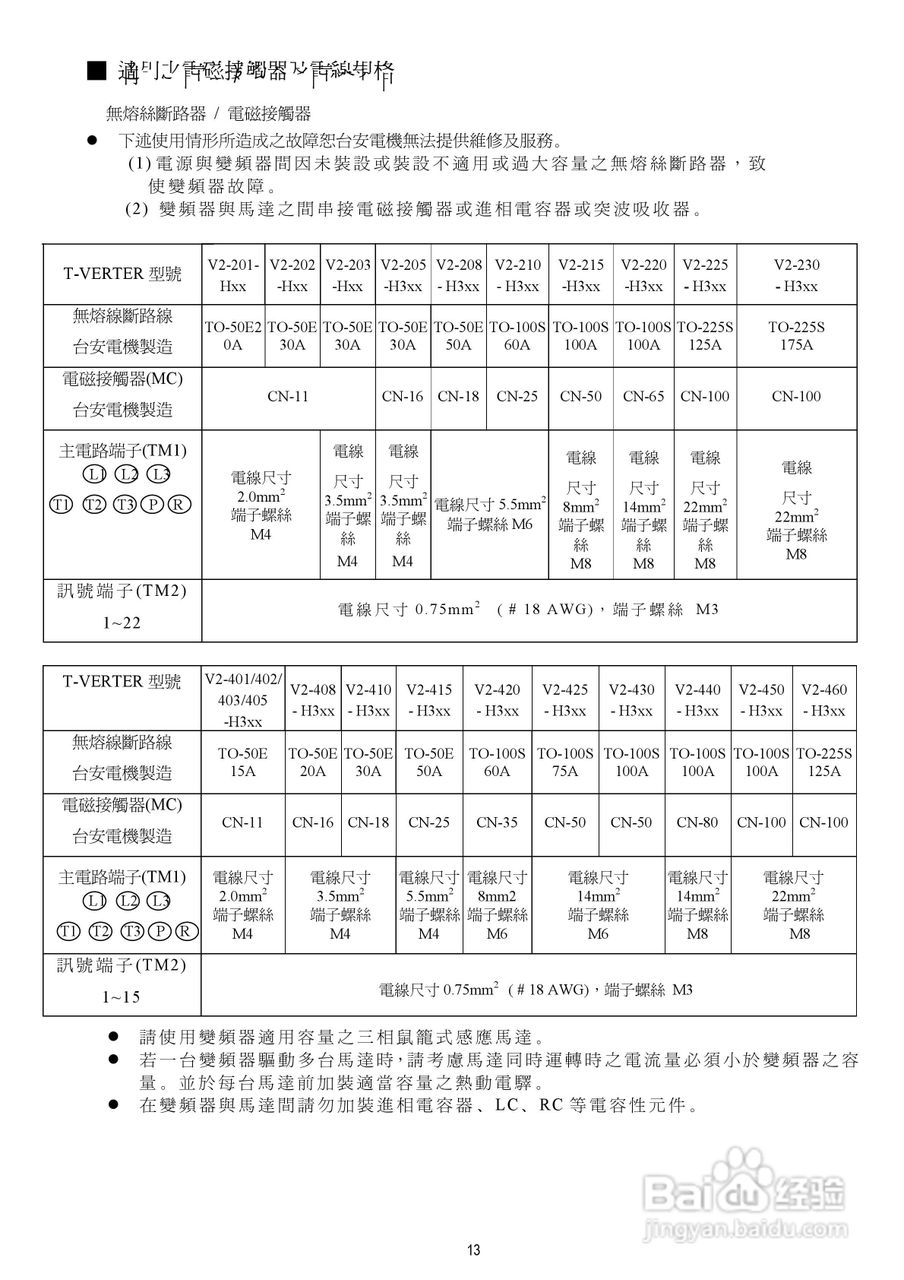 台安T-VERTER V2-460-H3变频器使用手册:[2]