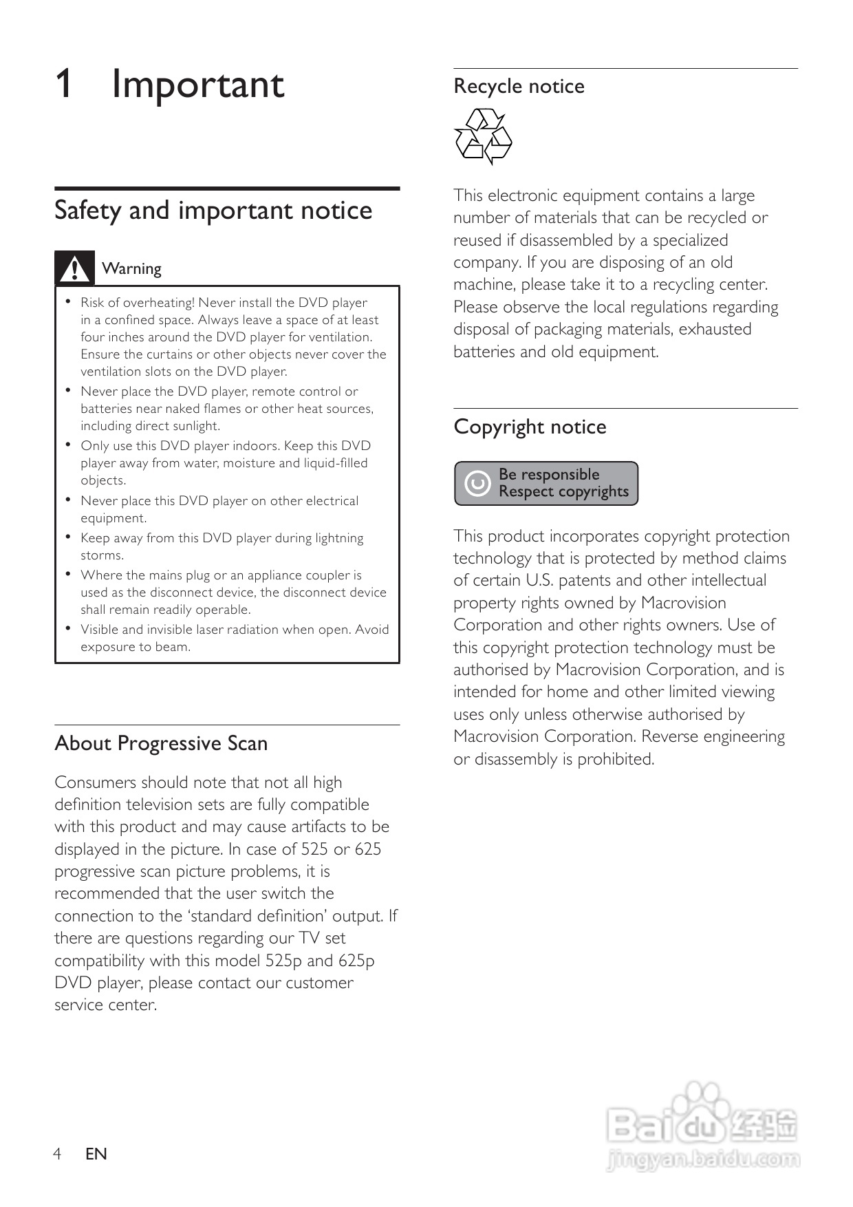 飞利浦DVP3360K/98 DVD播放机使用说明书:[1]