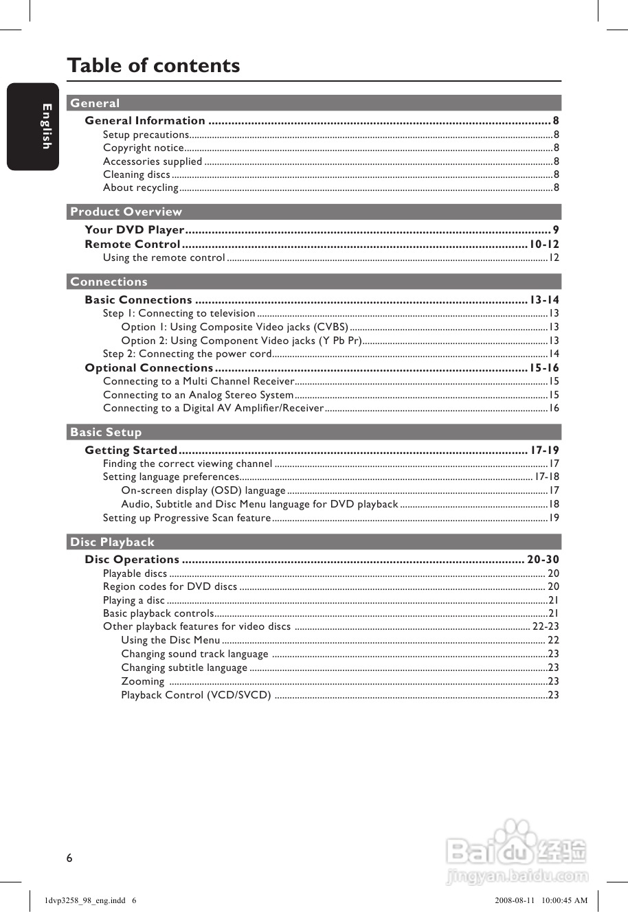 飞利浦DVP3258/98 DVD播放机使用说明书:[1]