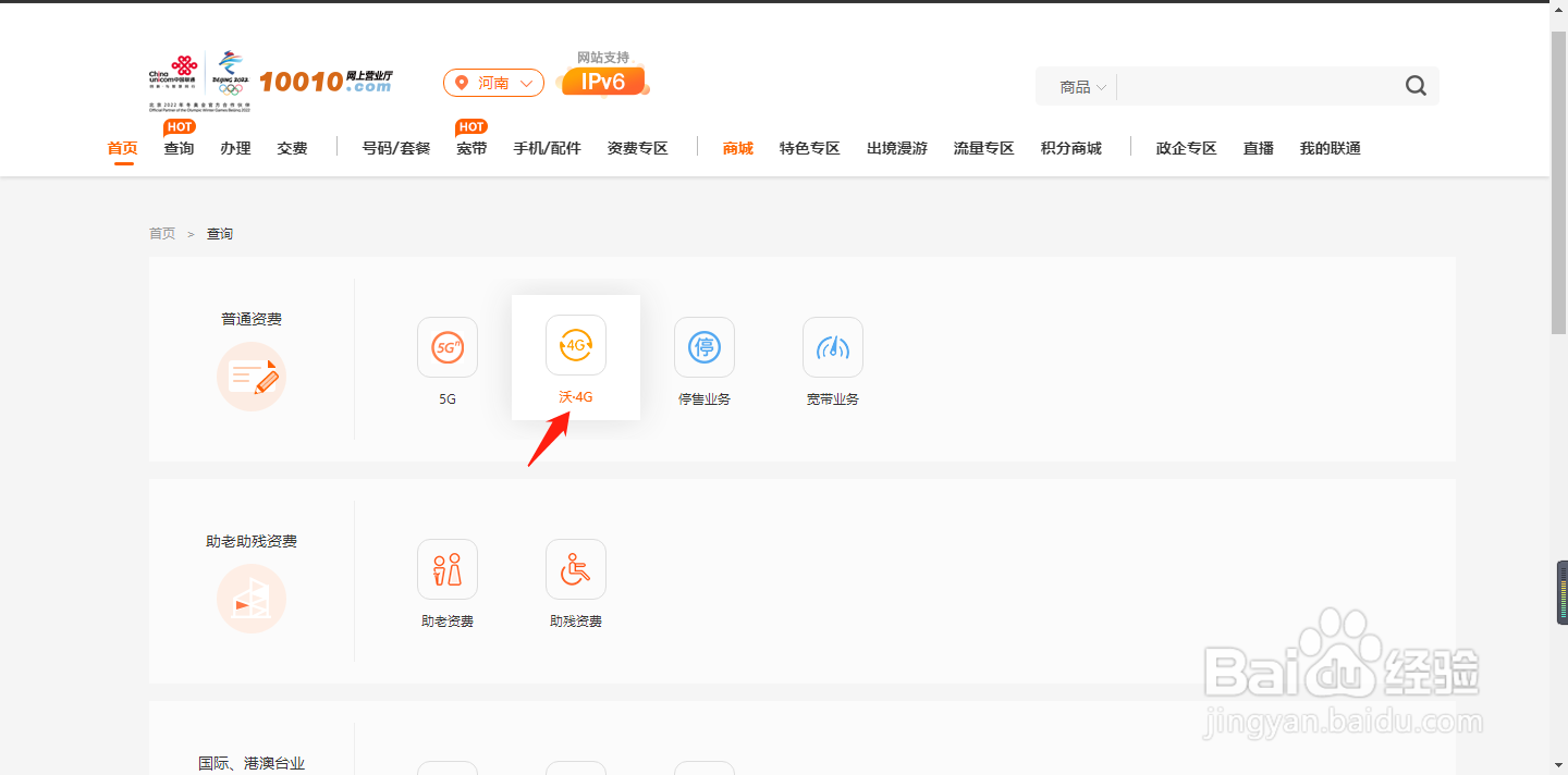 河南联通用户如何通过网厅查询钉钉卡99元资费