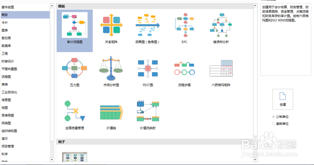 如何利用Edraw Max软件中商务图设计审计流程图
