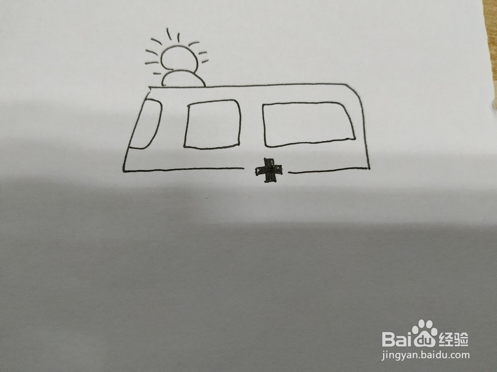 卡通救护车简笔画怎么画？