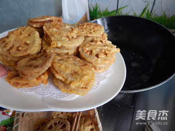 炸藕盒的家常做法