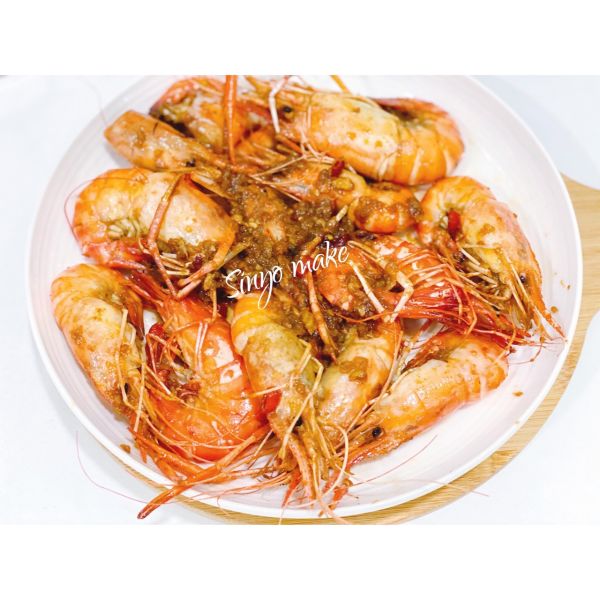 蒜蓉油焖椒盐罗氏虾