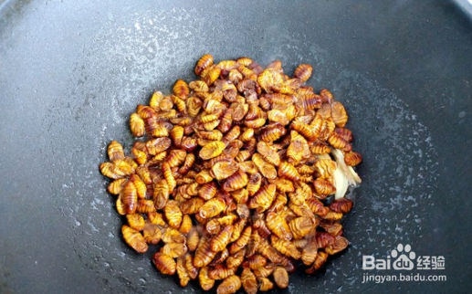 青椒炒蚕蛹的做法