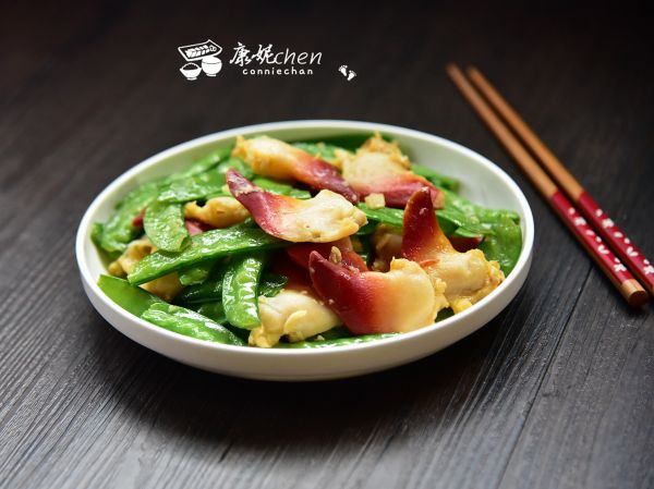 荷兰豆炒北极贝